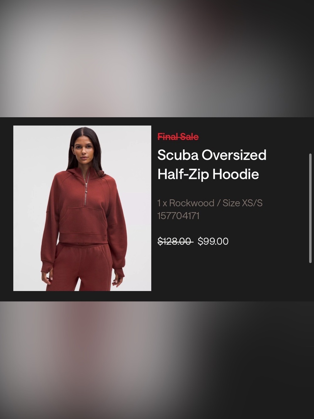 Lululemon Scuba Oversized Half Zip Hoodie Sz XS/S